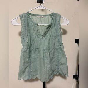 Chic Mint Green Sleeveless Blouse